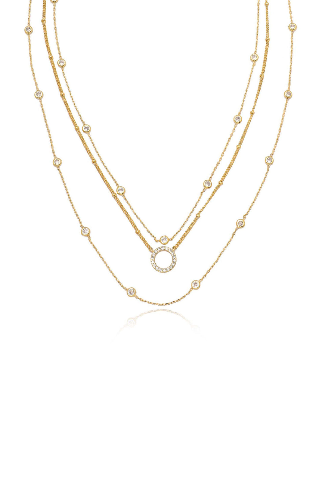 Monroe Crystal Strand Layered Necklace - Dear Lucy