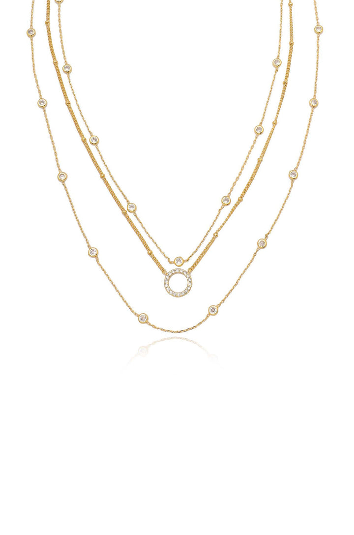 Monroe Crystal Strand Layered Necklace - Dear Lucy