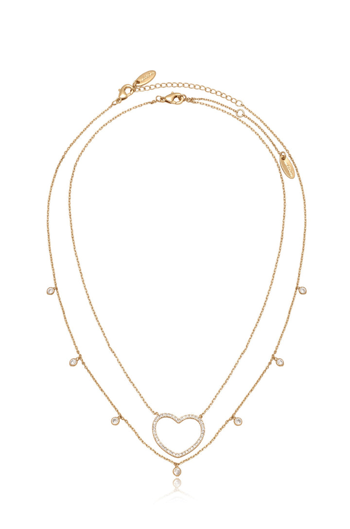 Crystal Heart Drop Necklace Set - Dear Lucy