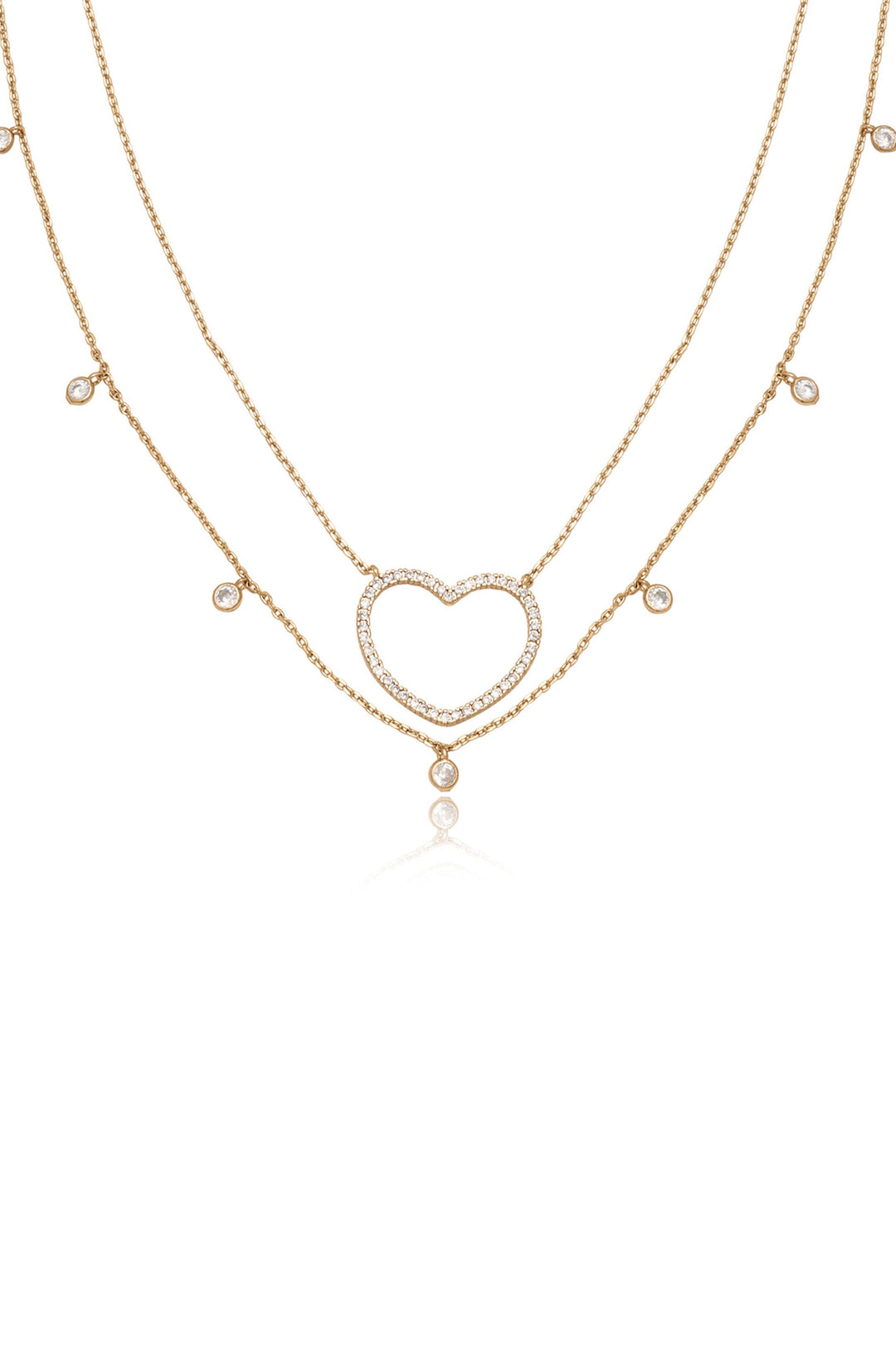 Crystal Heart Drop Necklace Set - Dear Lucy
