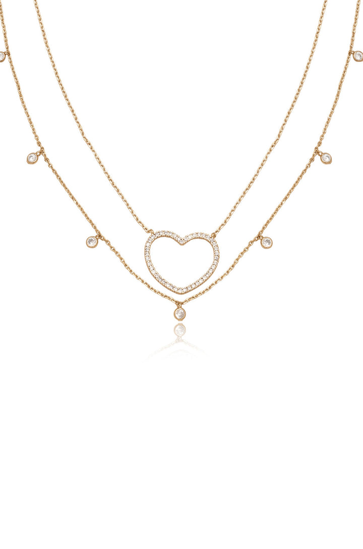 Crystal Heart Drop Necklace Set - Dear Lucy