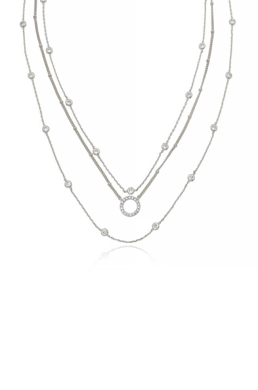 Monroe Crystal Strand Layered Necklace - Dear Lucy