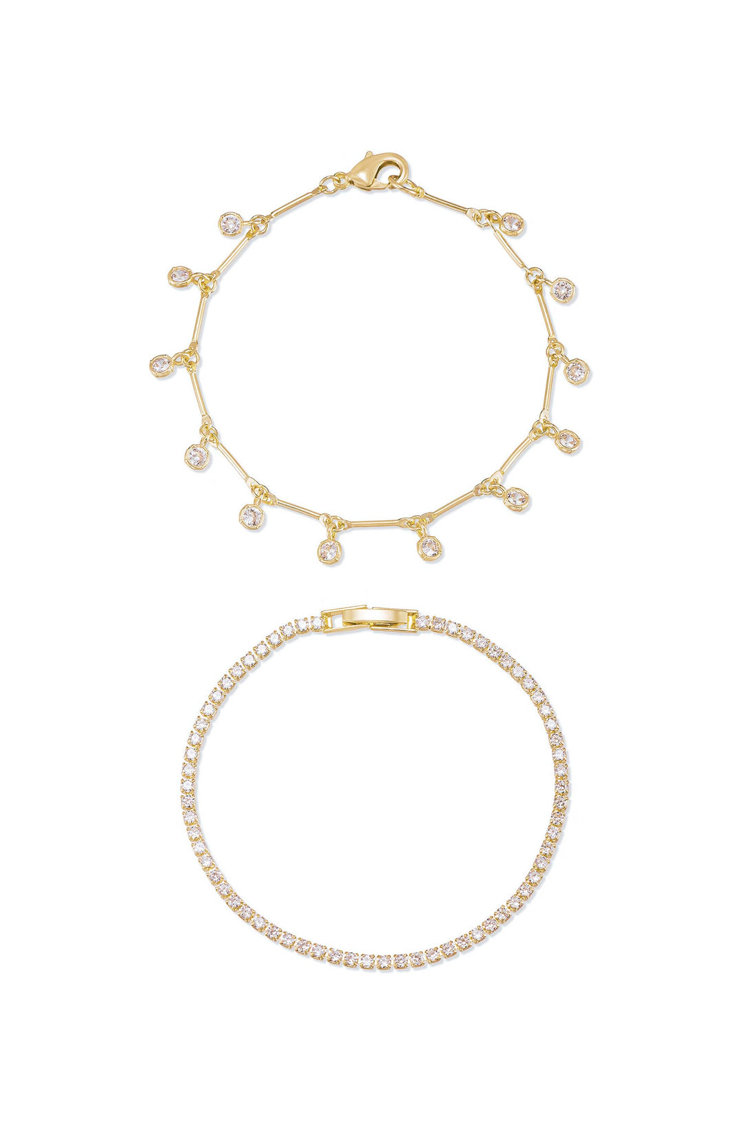 Crystal Droplet Chain Bracelet Set - Dear Lucy