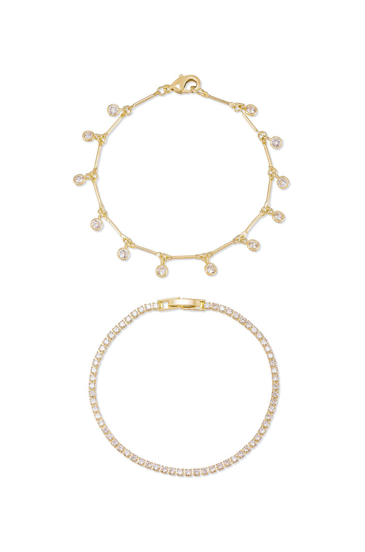 Crystal Droplet Chain Bracelet Set - Dear Lucy