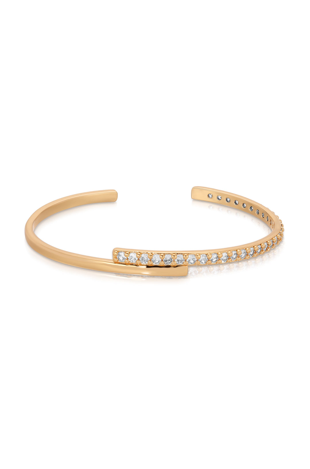 Half Classic Half Sparkle Bracelet Cuff - Dear Lucy