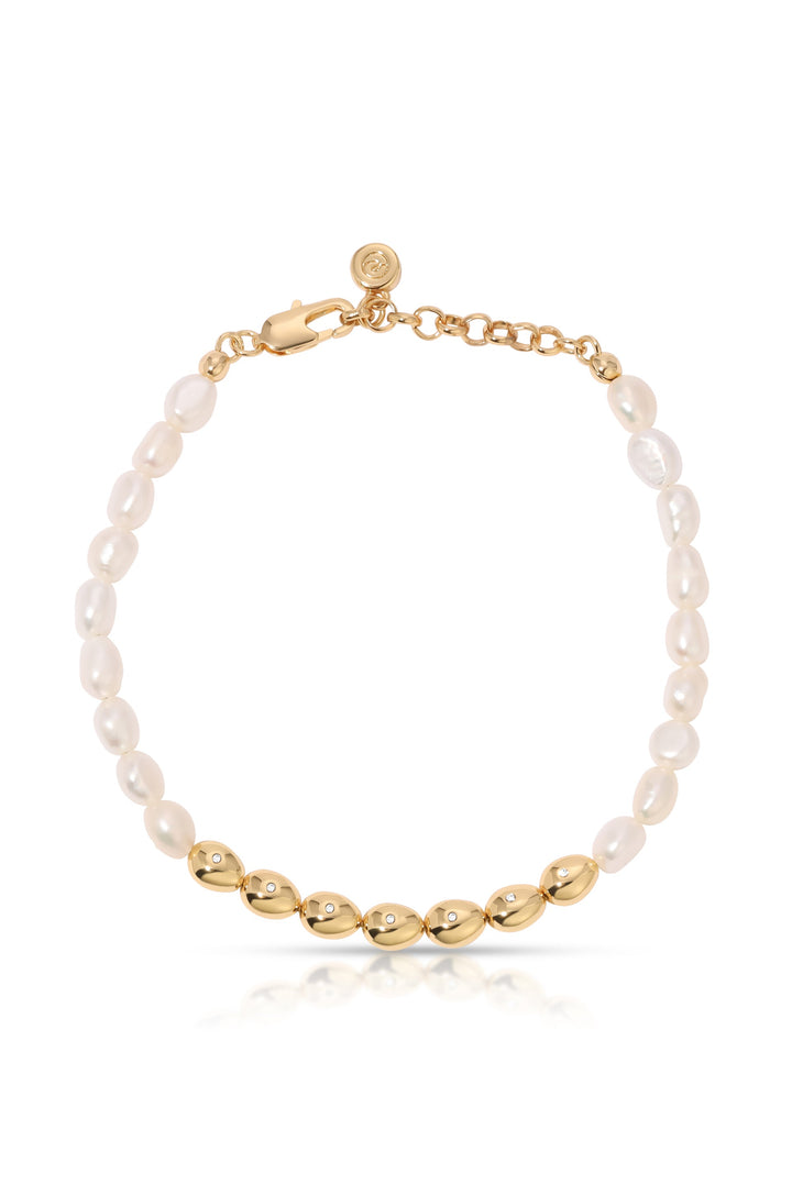 Freshwater Pearl Polished Pebble Bracelet - Dear Lucy
