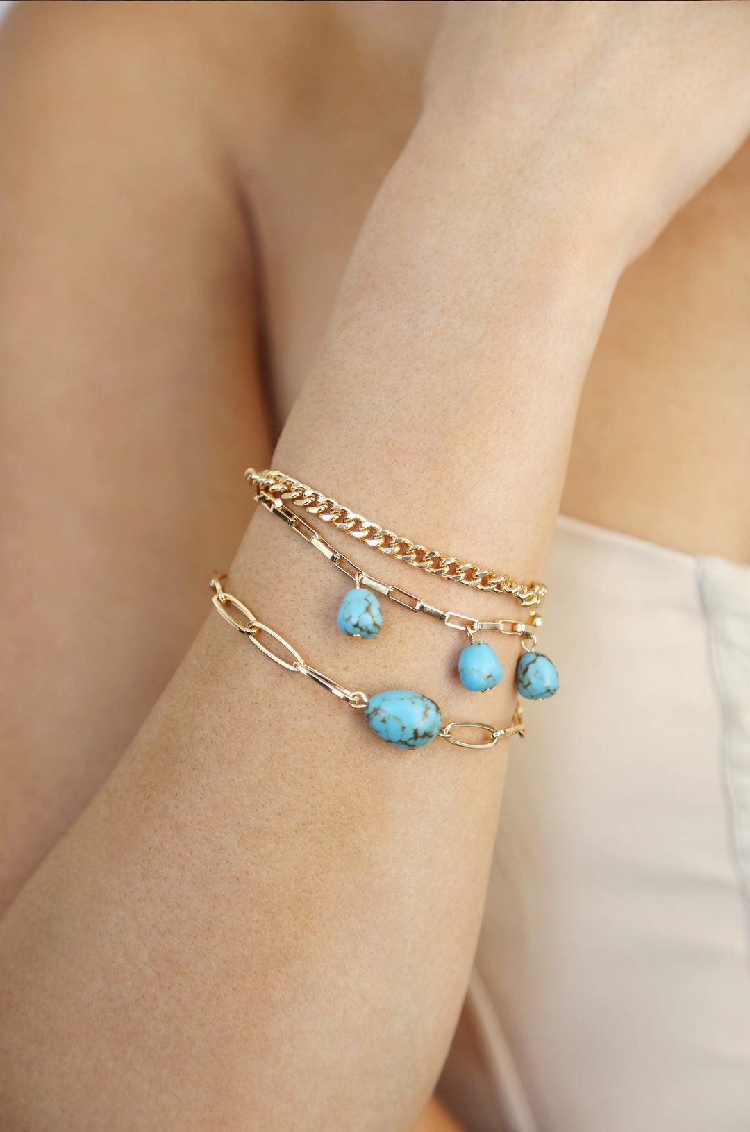 Ettika Turquoise Nugget Bracelet Set