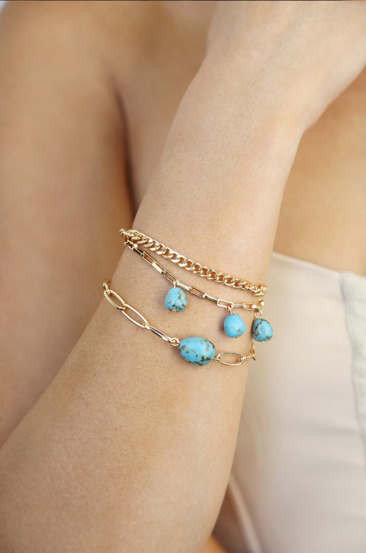 Ettika Turquoise Nugget Bracelet Set