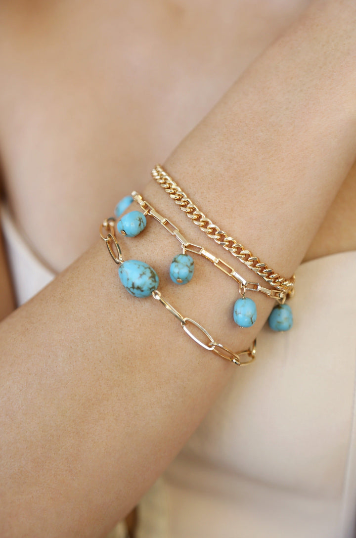 Ettika Turquoise Nugget Bracelet Set