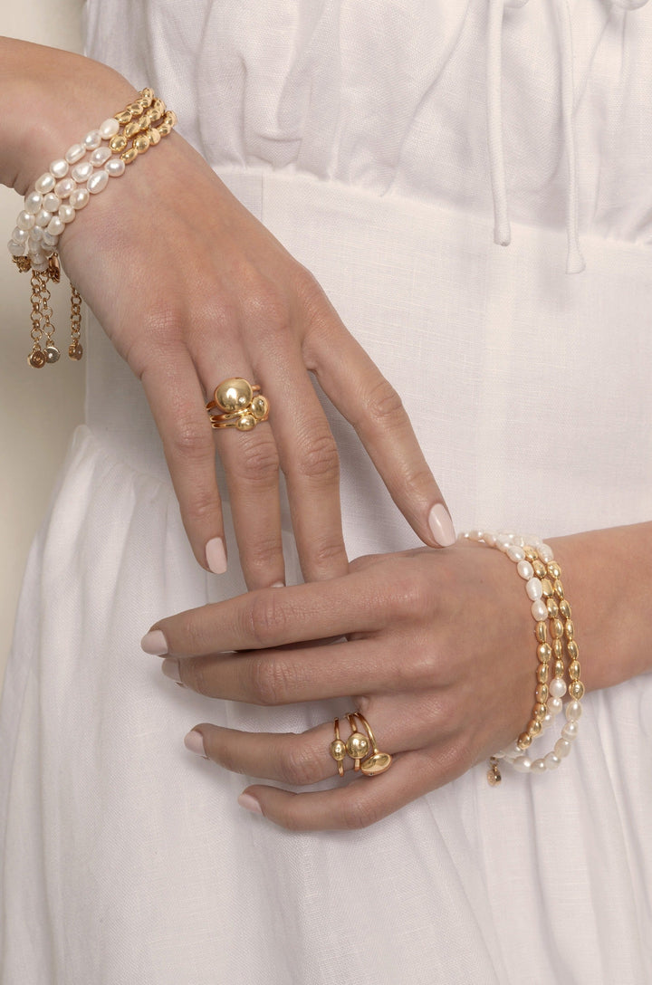 Freshwater Pearl Polished Pebble Bracelet - Dear Lucy