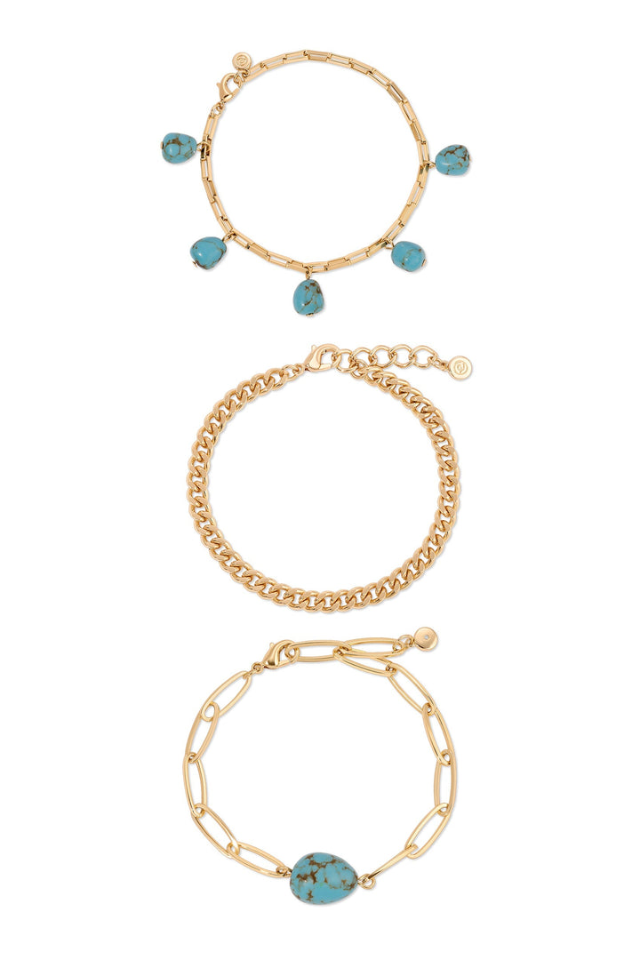 Ettika Turquoise Nugget Bracelet Set