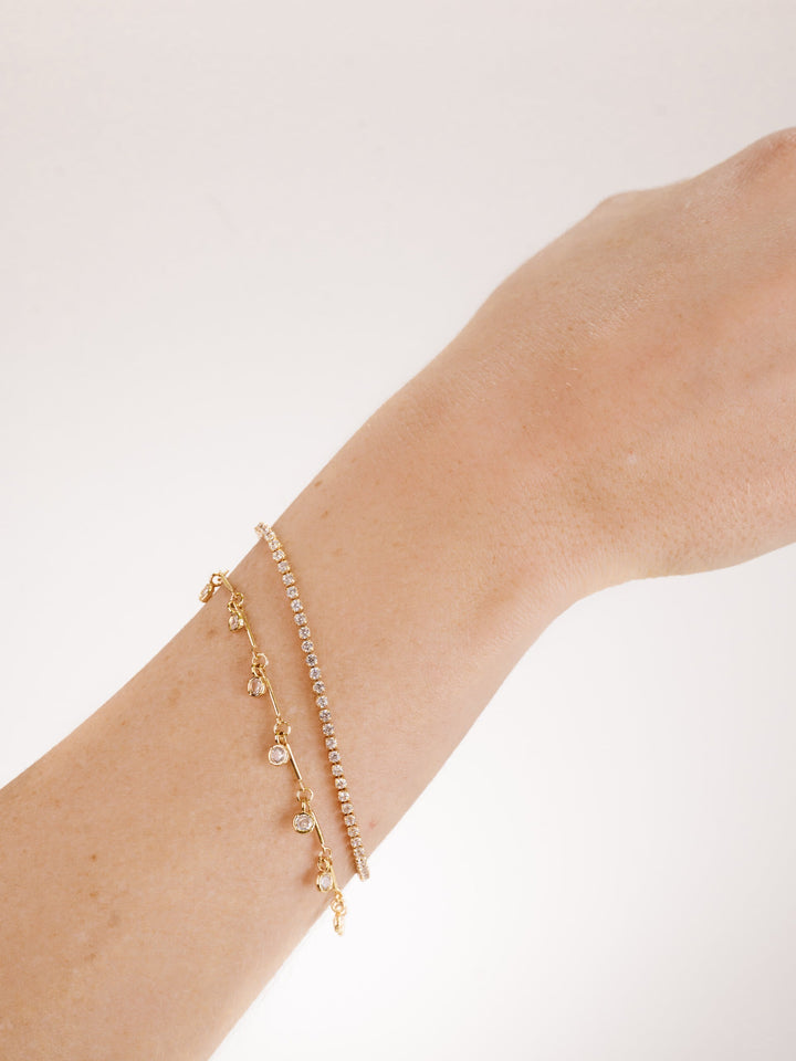 Crystal Droplet Chain Bracelet Set - Dear Lucy