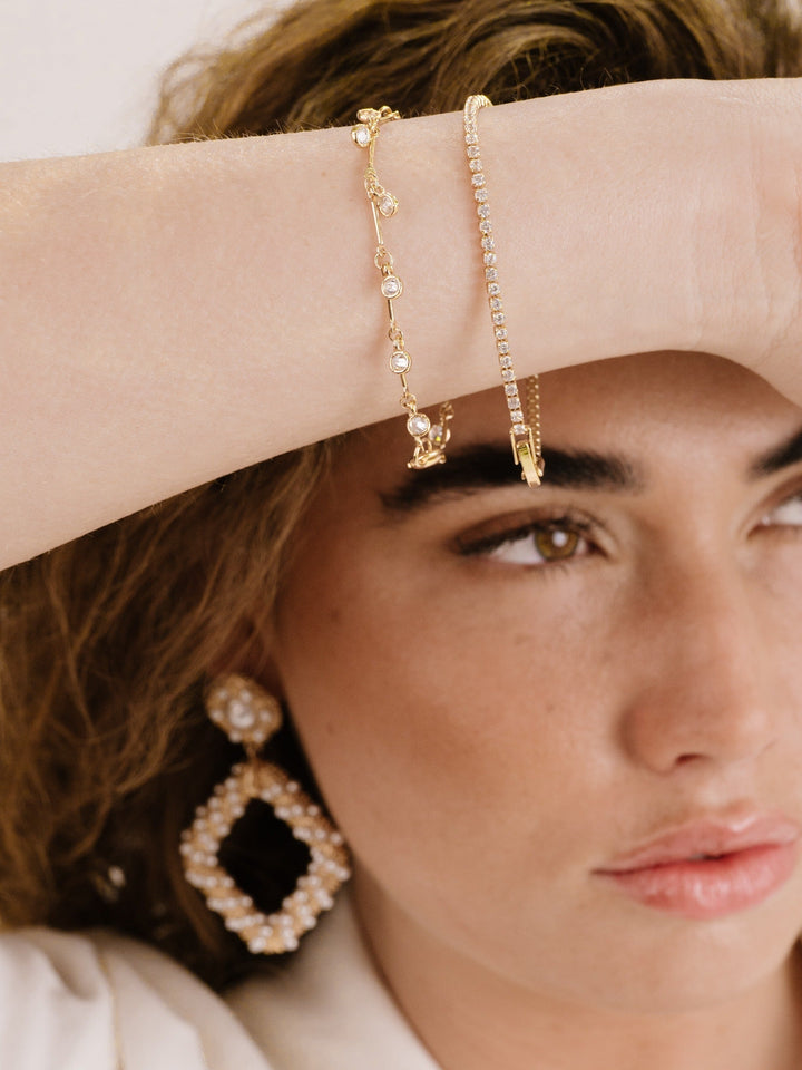 Crystal Droplet Chain Bracelet Set - Dear Lucy