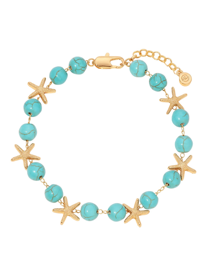 Starfish and Turquoise Beaded Anklet - Dear Lucy