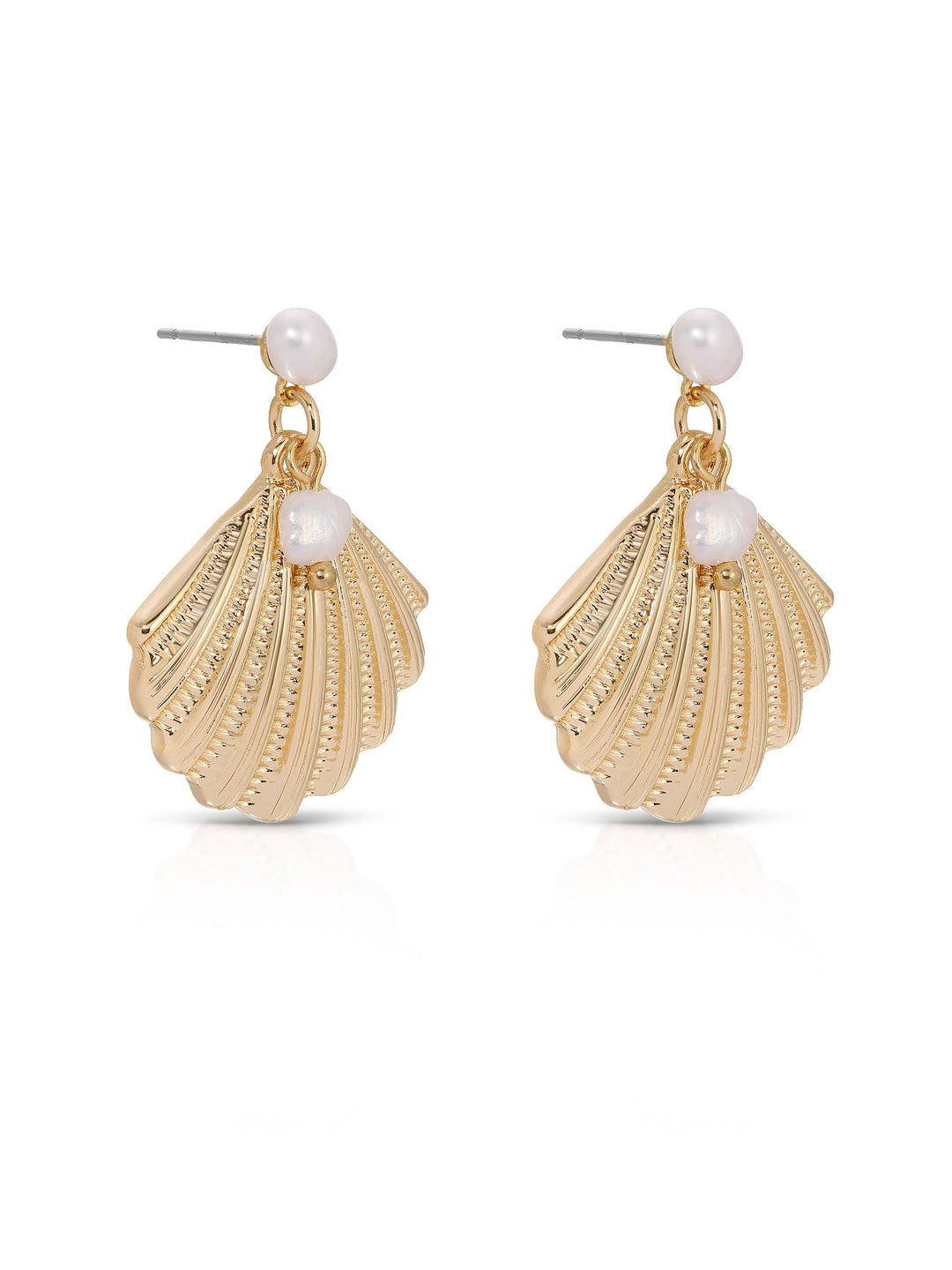 Scallop Shell and Pearl Earrings - Dear Lucy