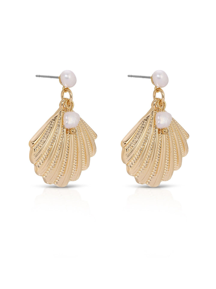 Scallop Shell and Pearl Earrings - Dear Lucy