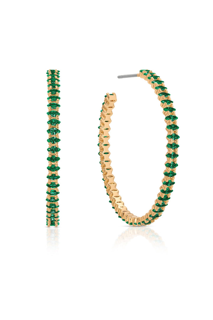 Emerald Marquise Hoops - Dear Lucy
