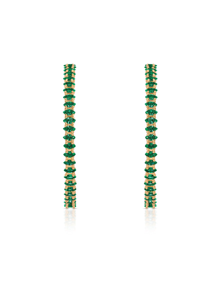 Emerald Marquise Hoops - Dear Lucy