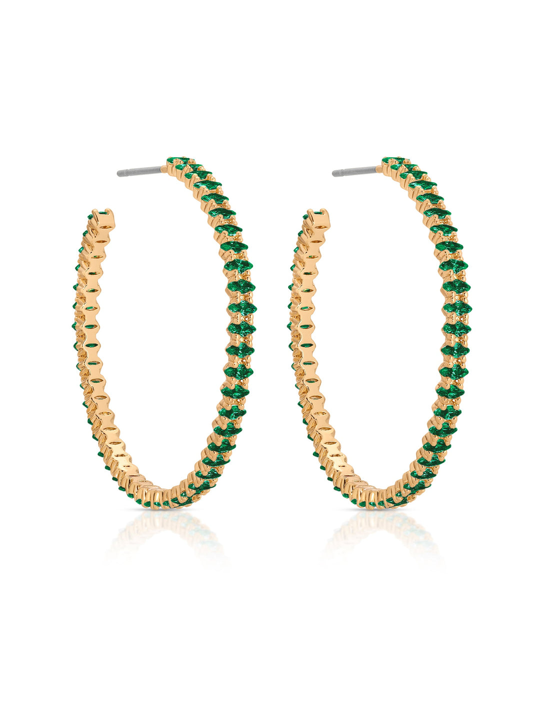 Emerald Marquise Hoops - Dear Lucy