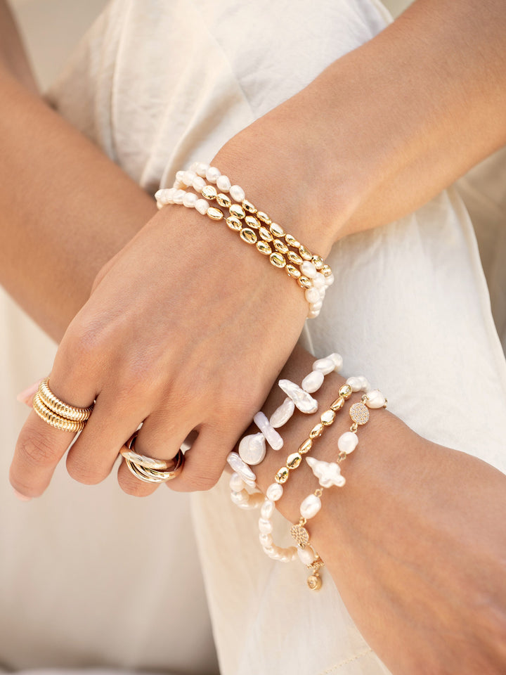 Freshwater Pearl Polished Pebble Bracelet - Dear Lucy