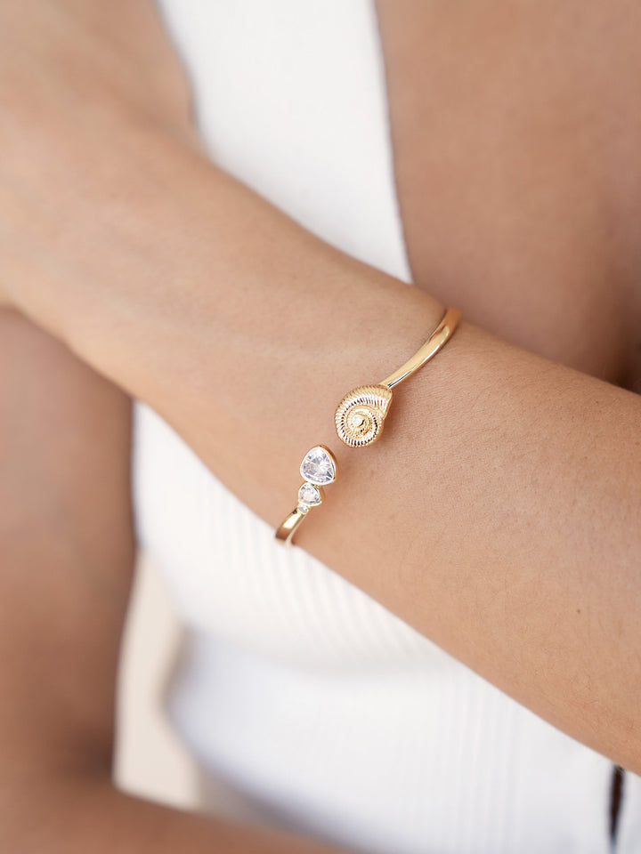 Golden Nautilus Shell Cuff Bracelet - Dear Lucy