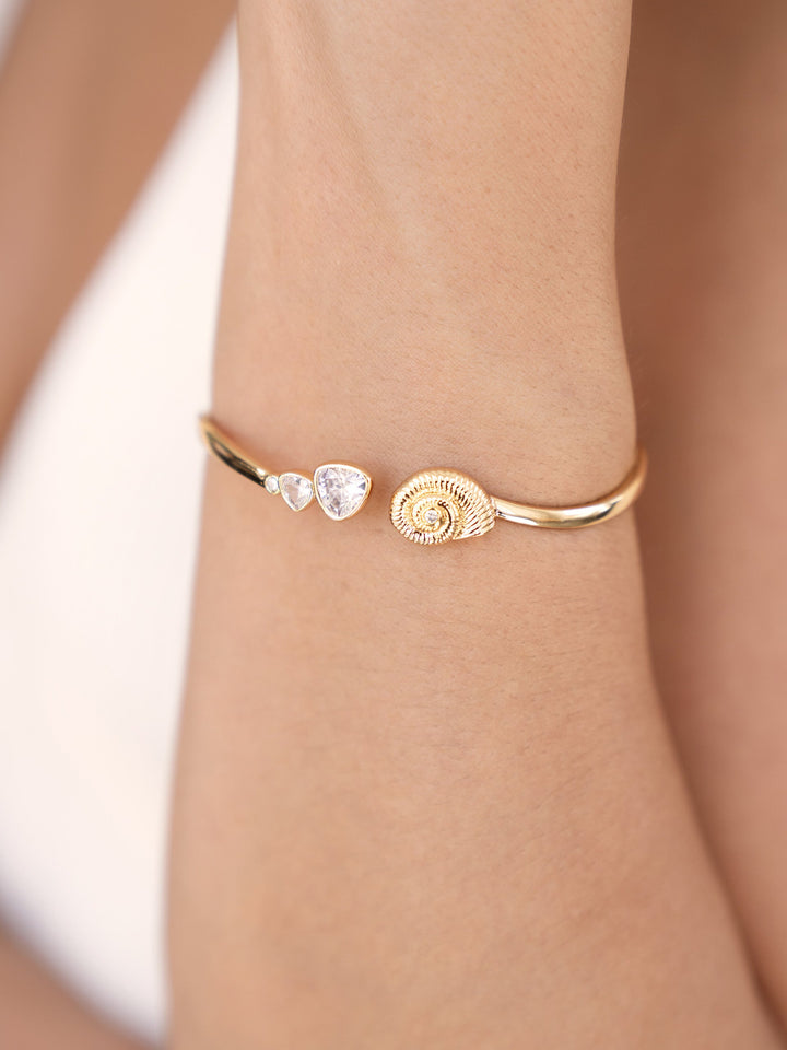 Golden Nautilus Shell Cuff Bracelet - Dear Lucy