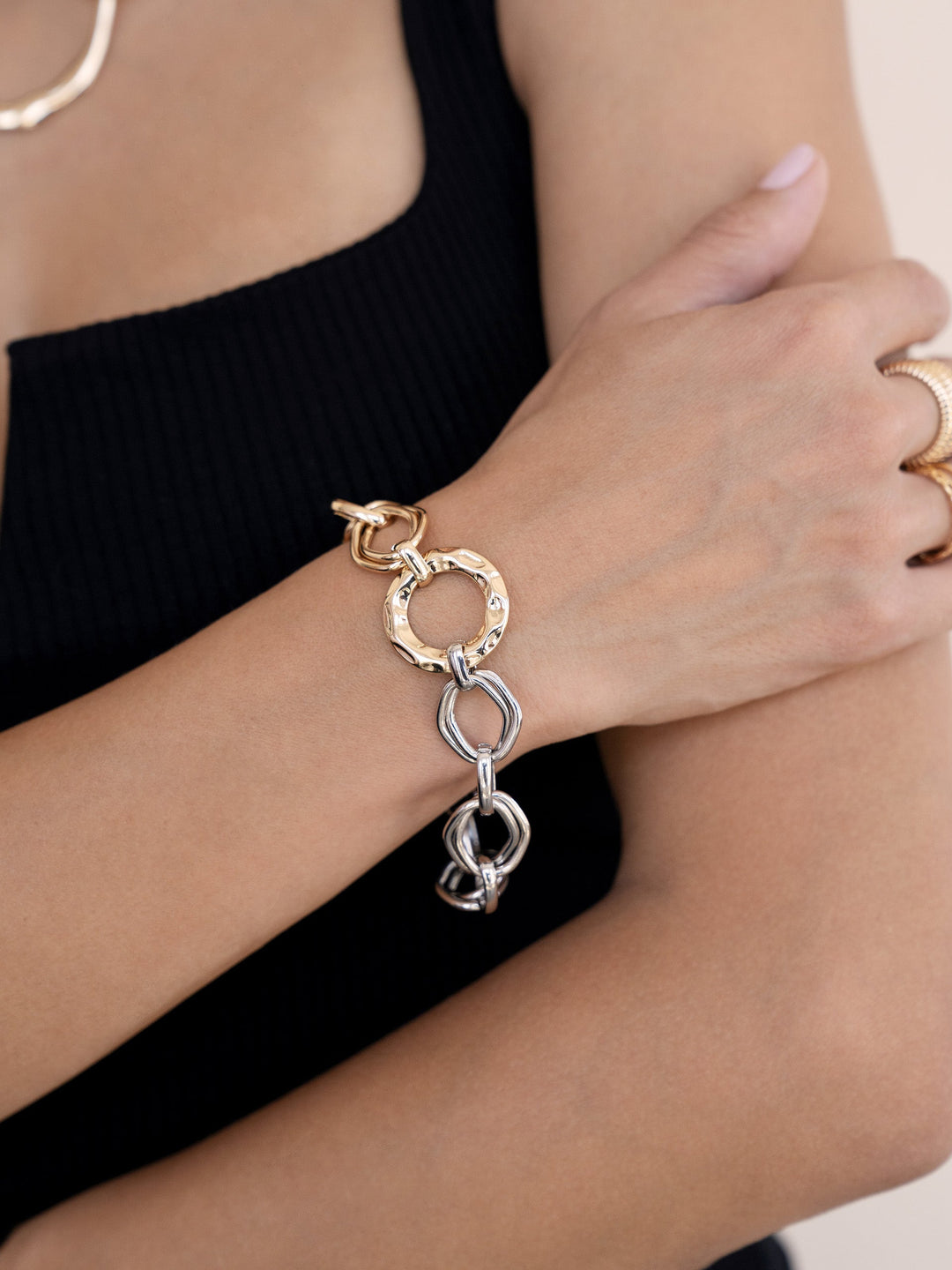 Mixed Metal Chain Link Bracelet - Dear Lucy