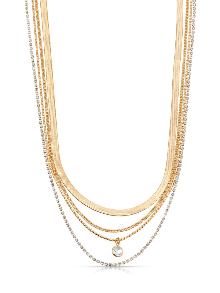 All the Chains Aqua Layered Necklace - Dear Lucy