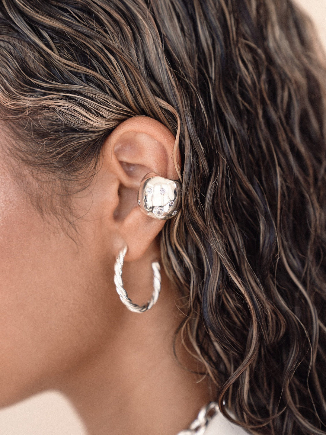Scattered Crystal Chunky Ear Cuff - Dear Lucy