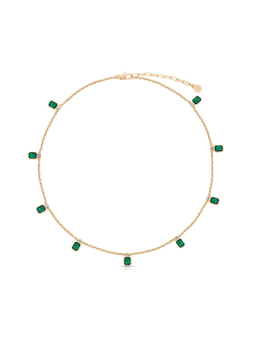Emerald Deco Charm Necklace - Dear Lucy