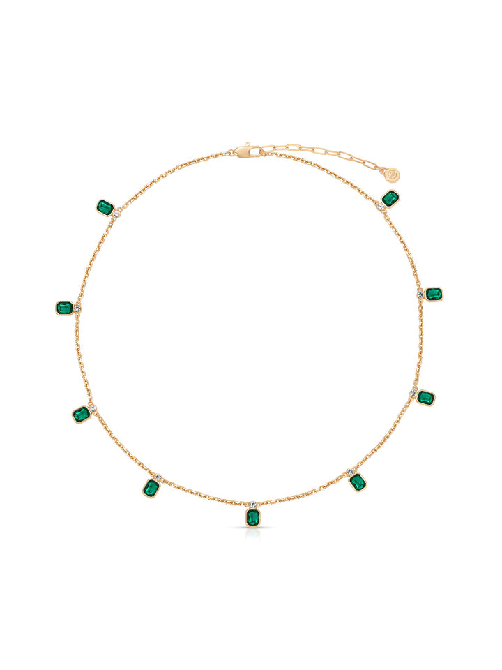 Emerald Deco Charm Necklace - Dear Lucy