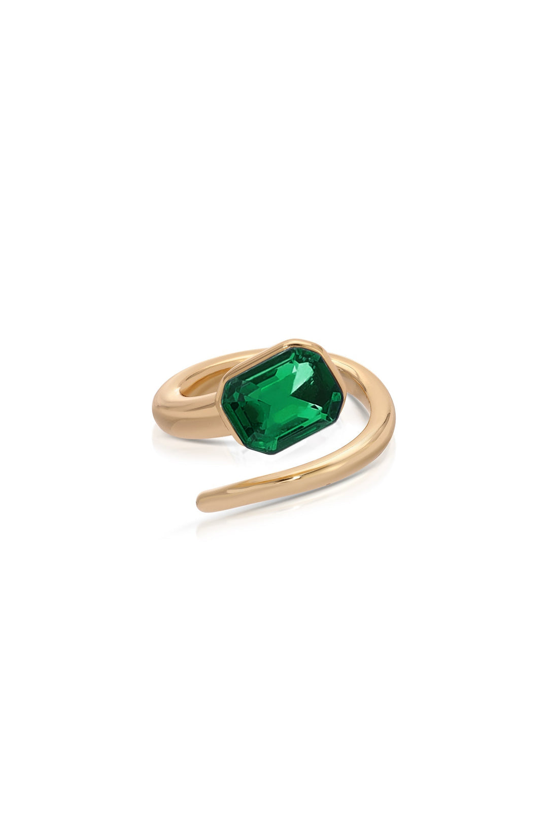 Emerald Deco Wrap Ring - Dear Lucy