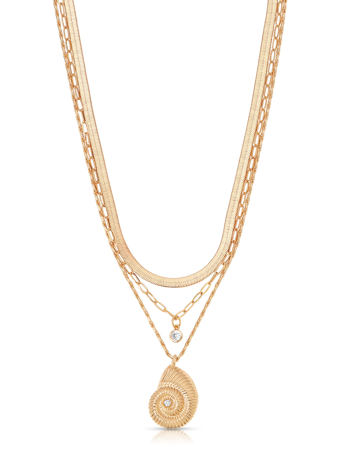 Ettika Nautilus Shell Pendant Layered Necklace - Dear Lucy