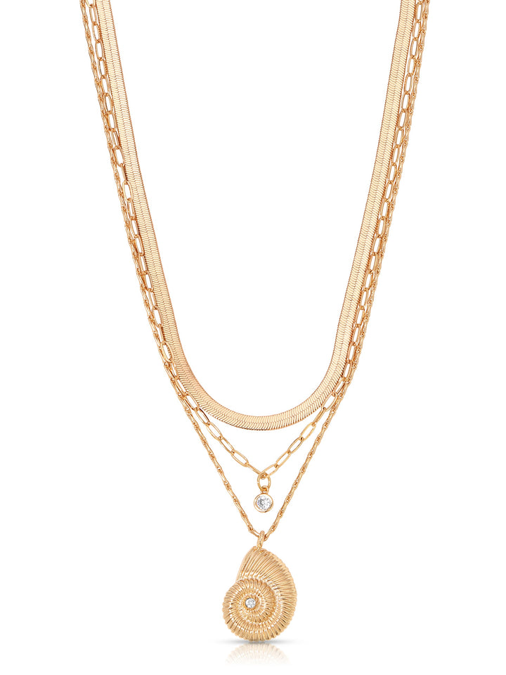Ettika Nautilus Shell Pendant Layered Necklace - Dear Lucy
