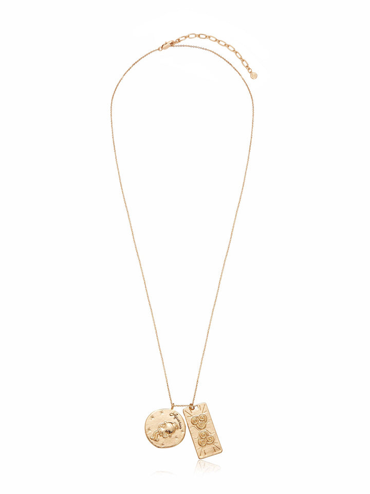 Ettika Zodiac Double Medallion Necklace