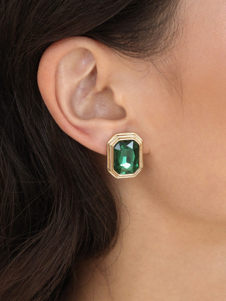 Emerald Deco Earrings - Dear Lucy