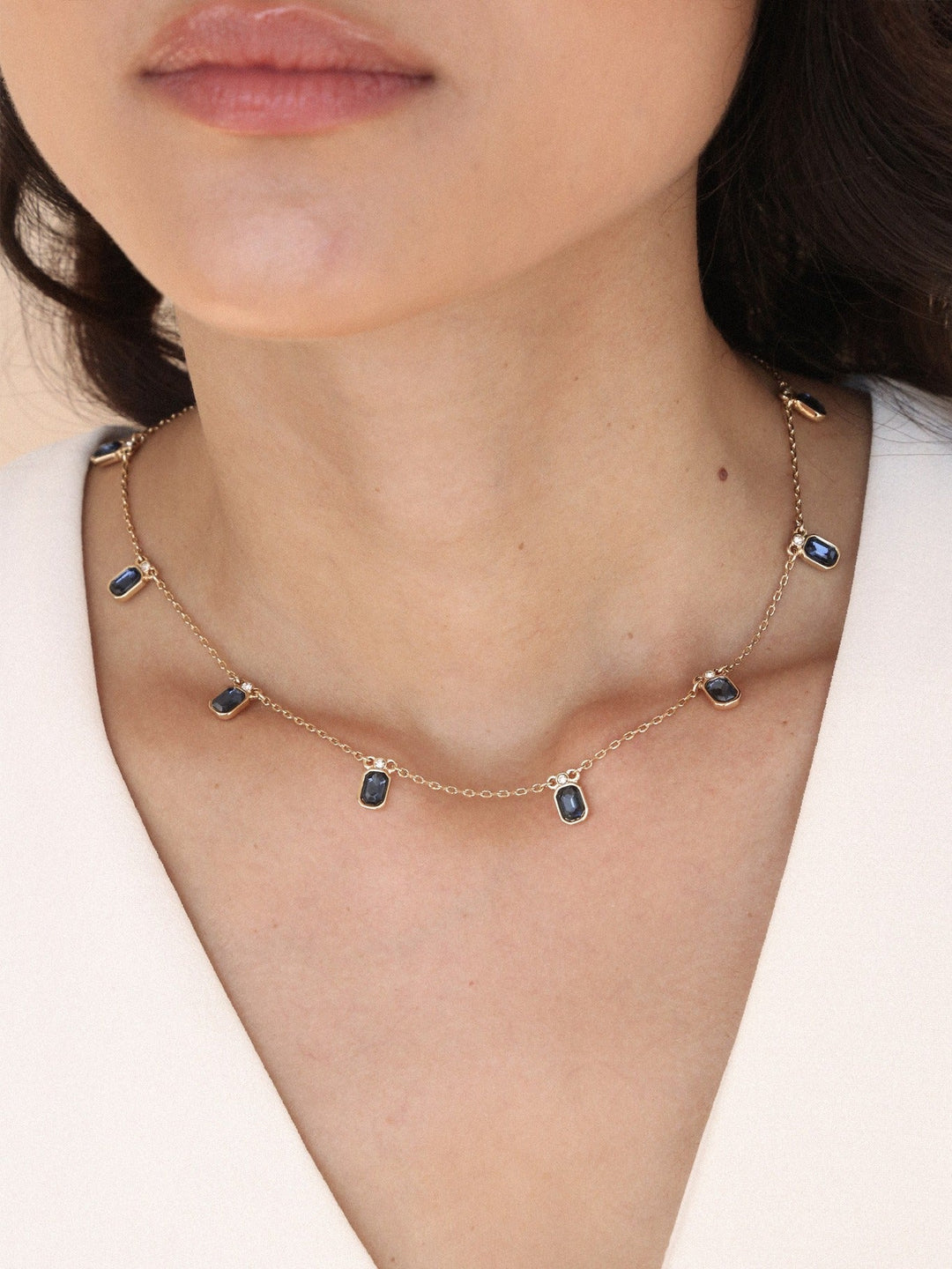 Emerald Deco Charm Necklace - Dear Lucy