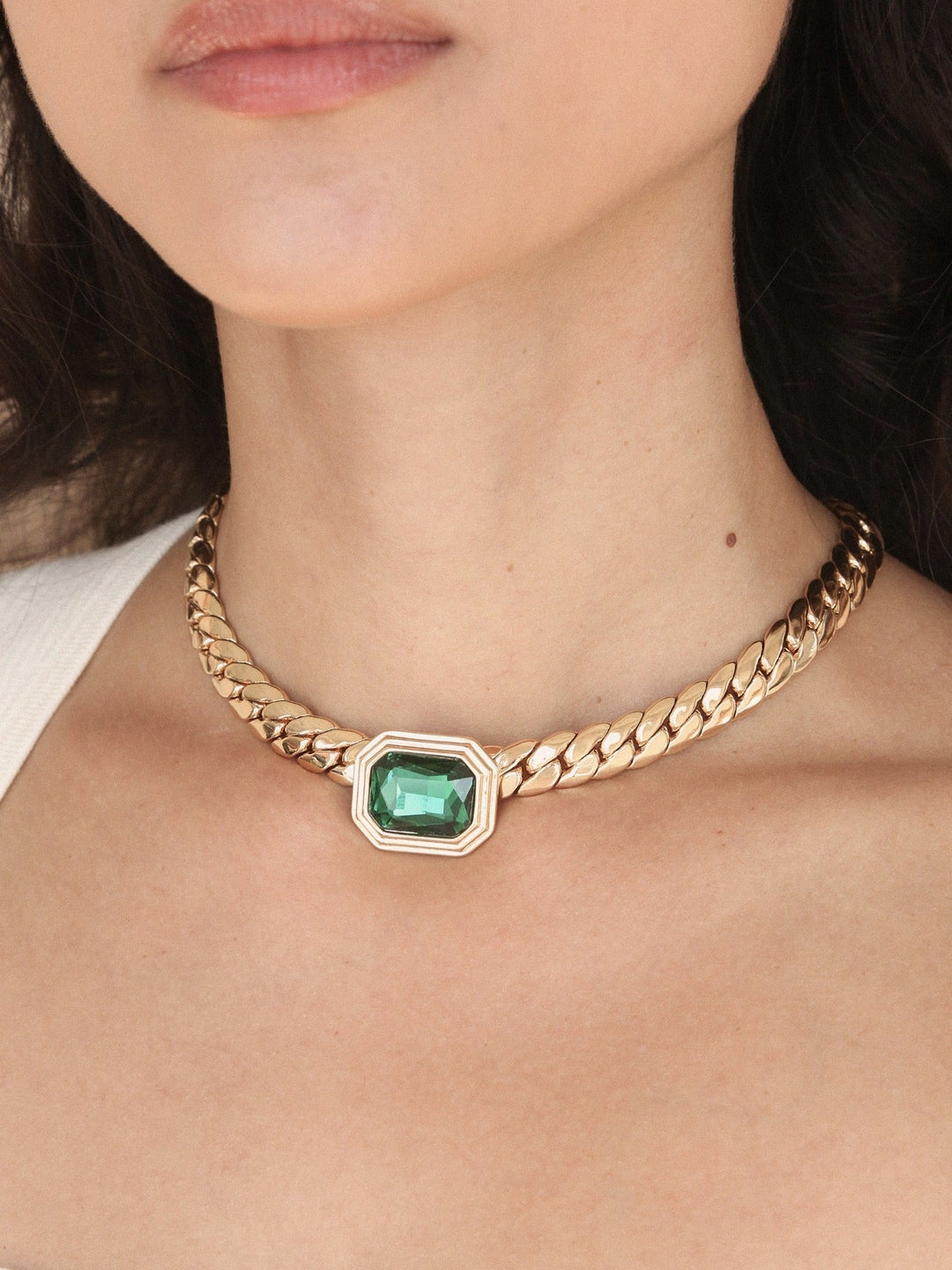 Emerald Deco Necklace - Dear Lucy