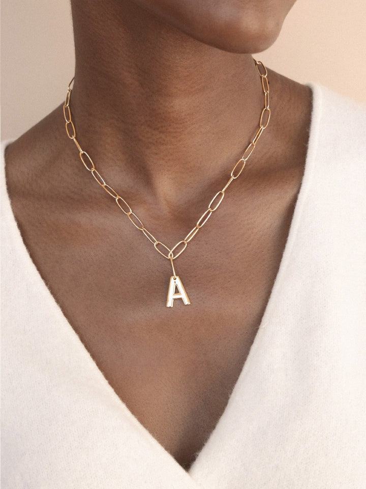 Ettika Paperclip Link Initial Necklace