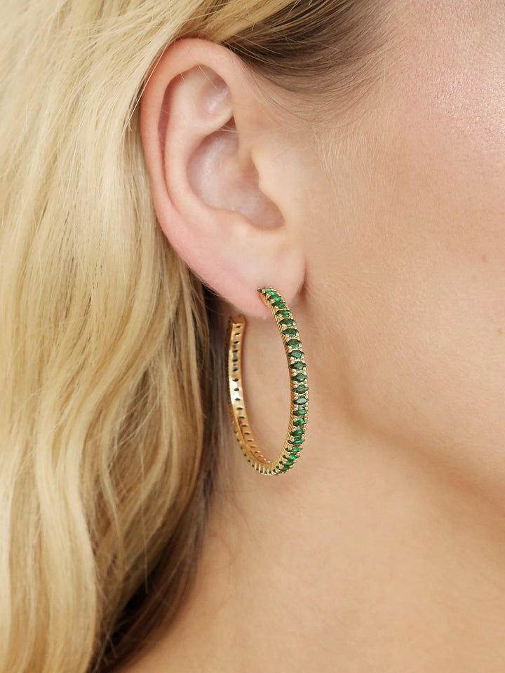 Emerald Marquise Hoops - Dear Lucy