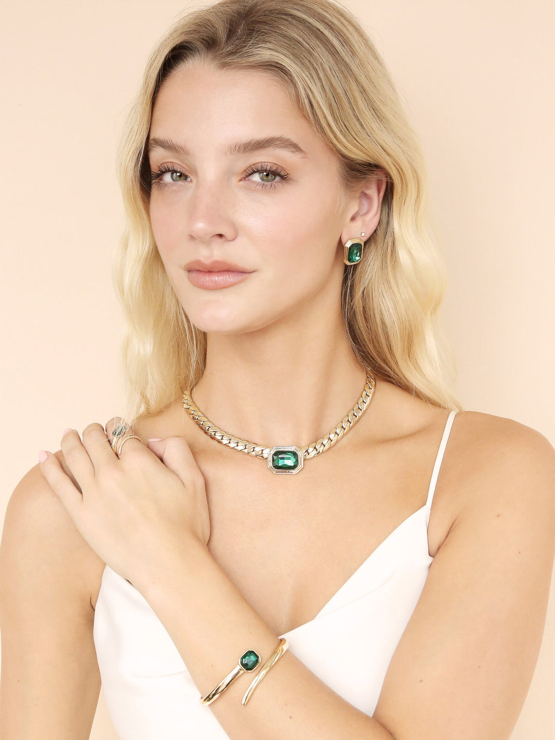 Emerald Deco Earrings - Dear Lucy