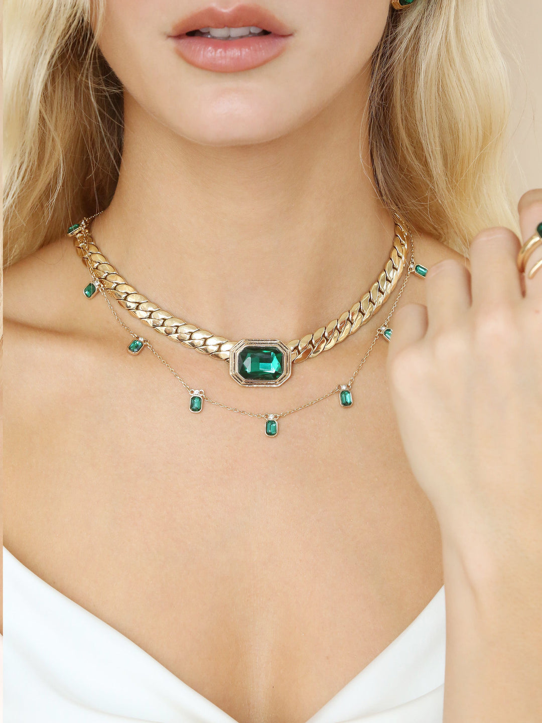 Emerald Deco Necklace - Dear Lucy