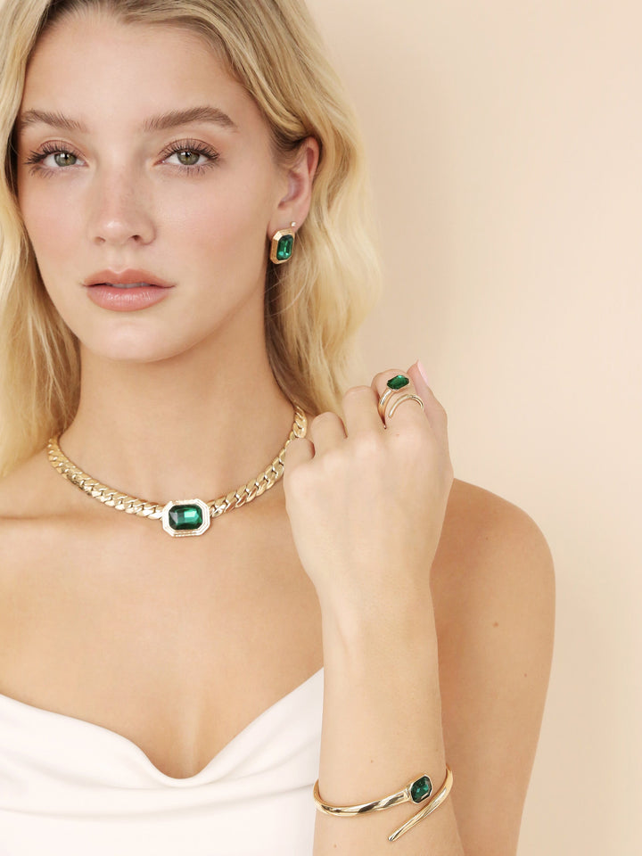 Emerald Deco Necklace - Dear Lucy