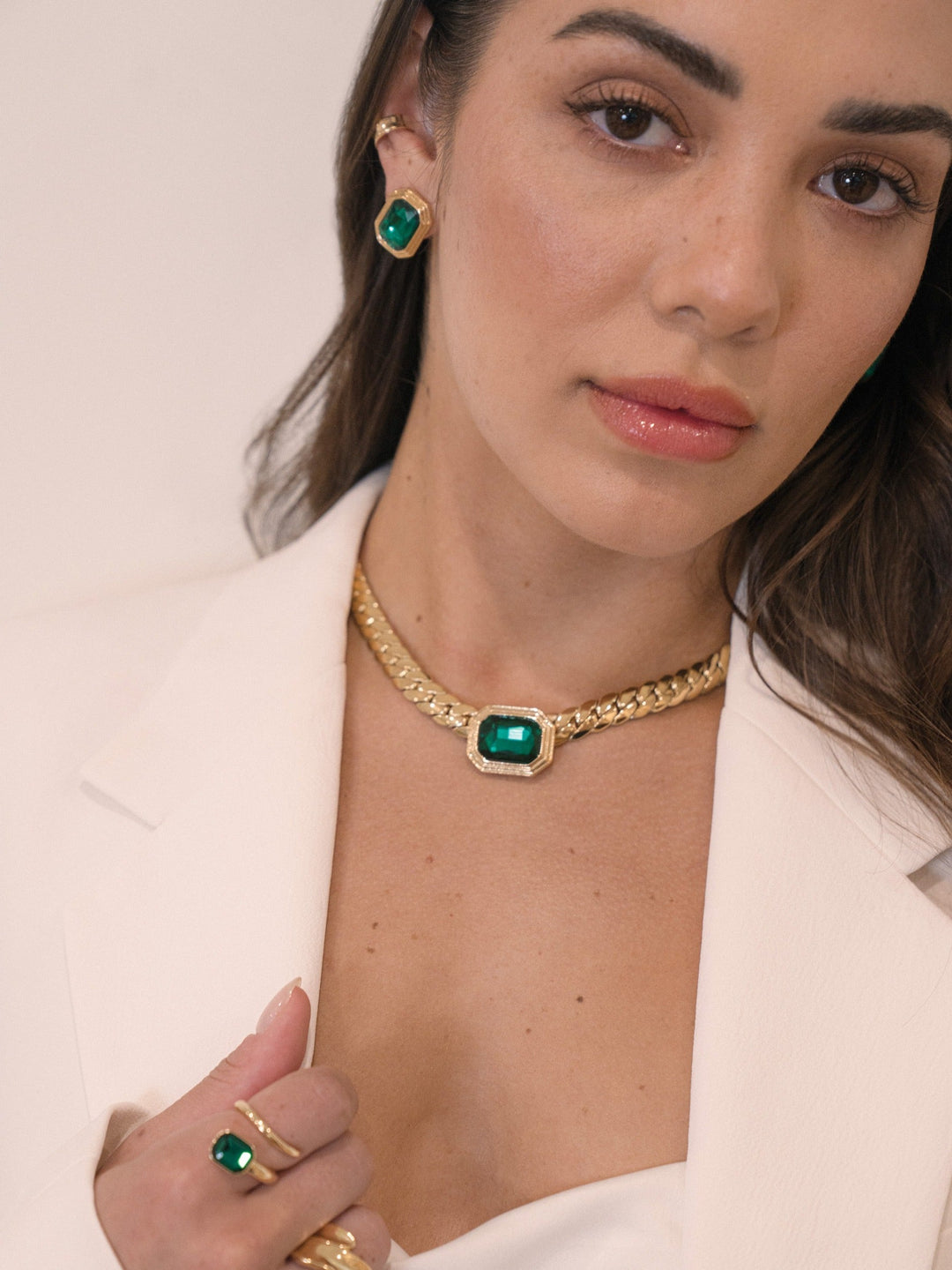 Emerald Deco Necklace - Dear Lucy