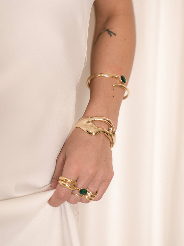 Emerald Deco Wrap Ring - Dear Lucy
