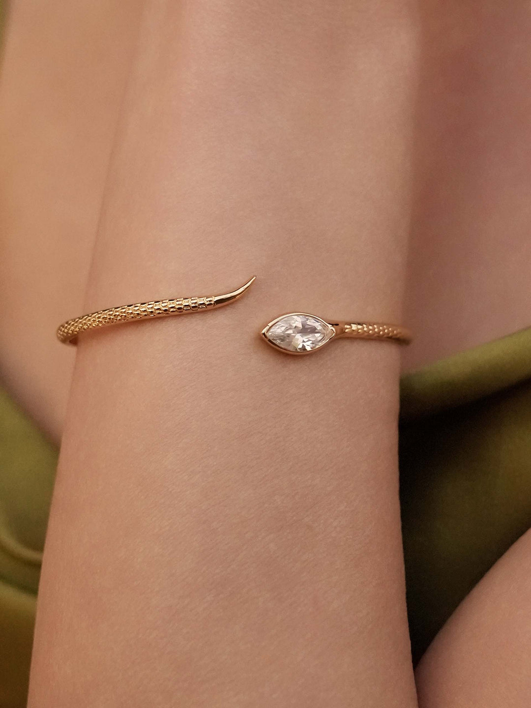 Marquise Snake Cuff Bracelet - Dear Lucy