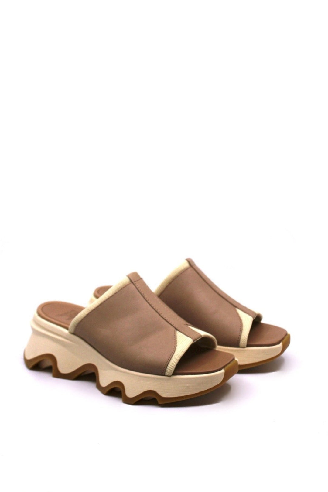 Sorel Kinetic Impact Slide High Sandal Honest Beige/Honey White - Dear Lucy