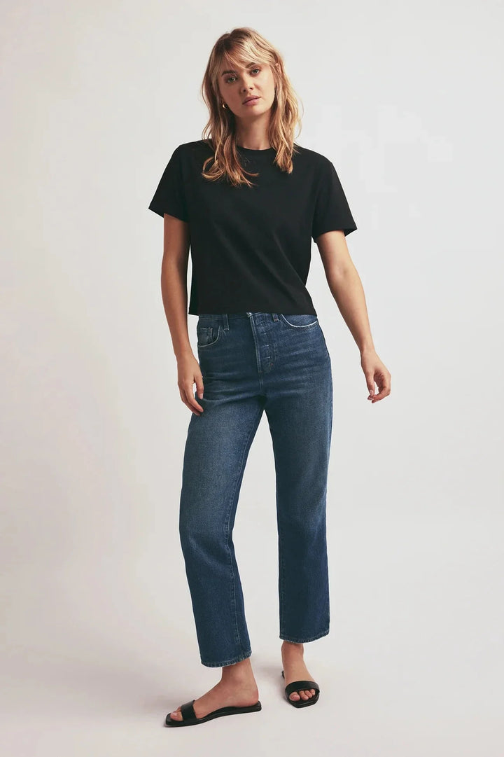 Favorite Daughter Otto High Rise Boyfriend Ankle  front view- Dear Lucy
Straight leg jean in a medium-dark wash with a high rise waist.