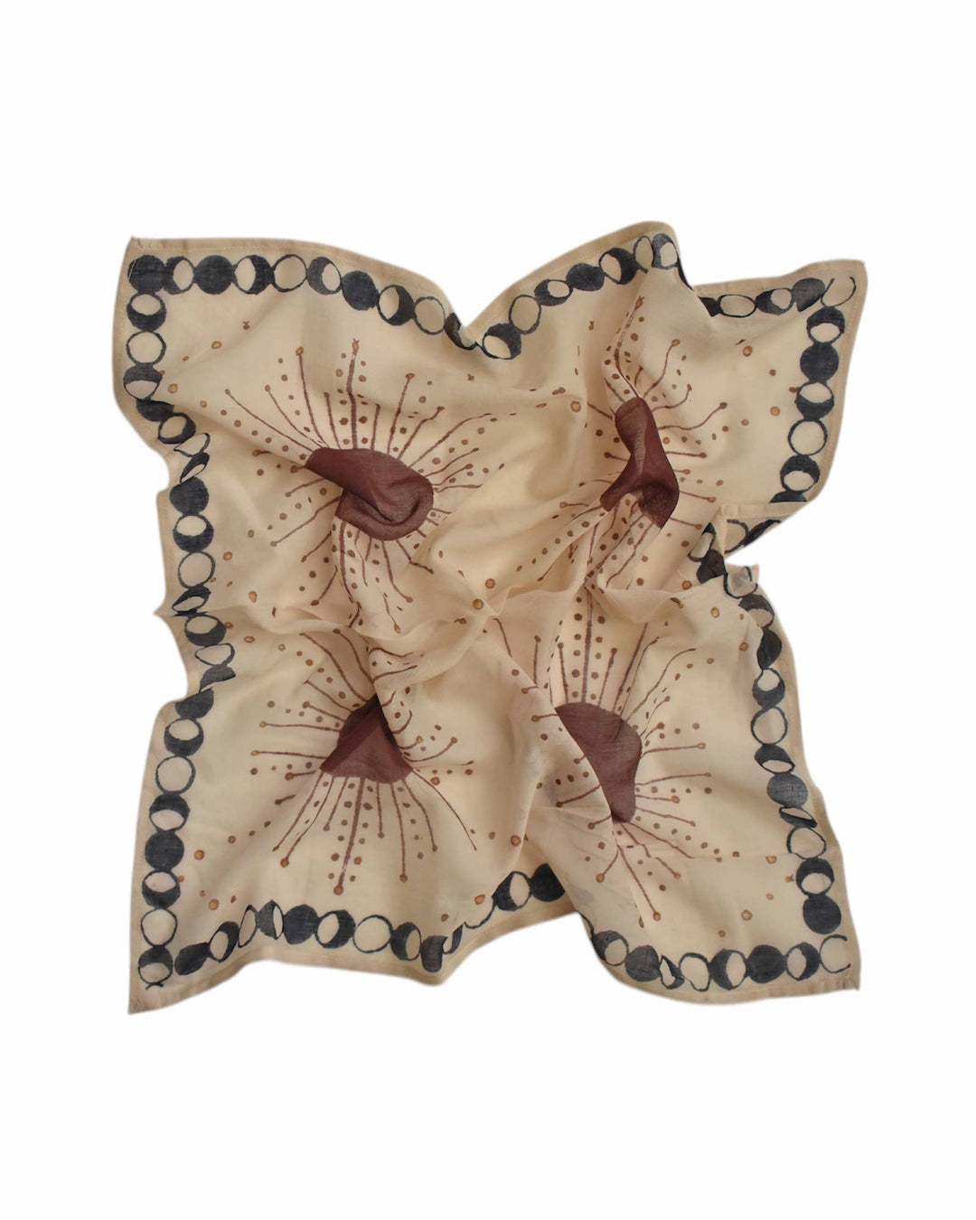 Decorative square pillow with floral pattern on a beige background