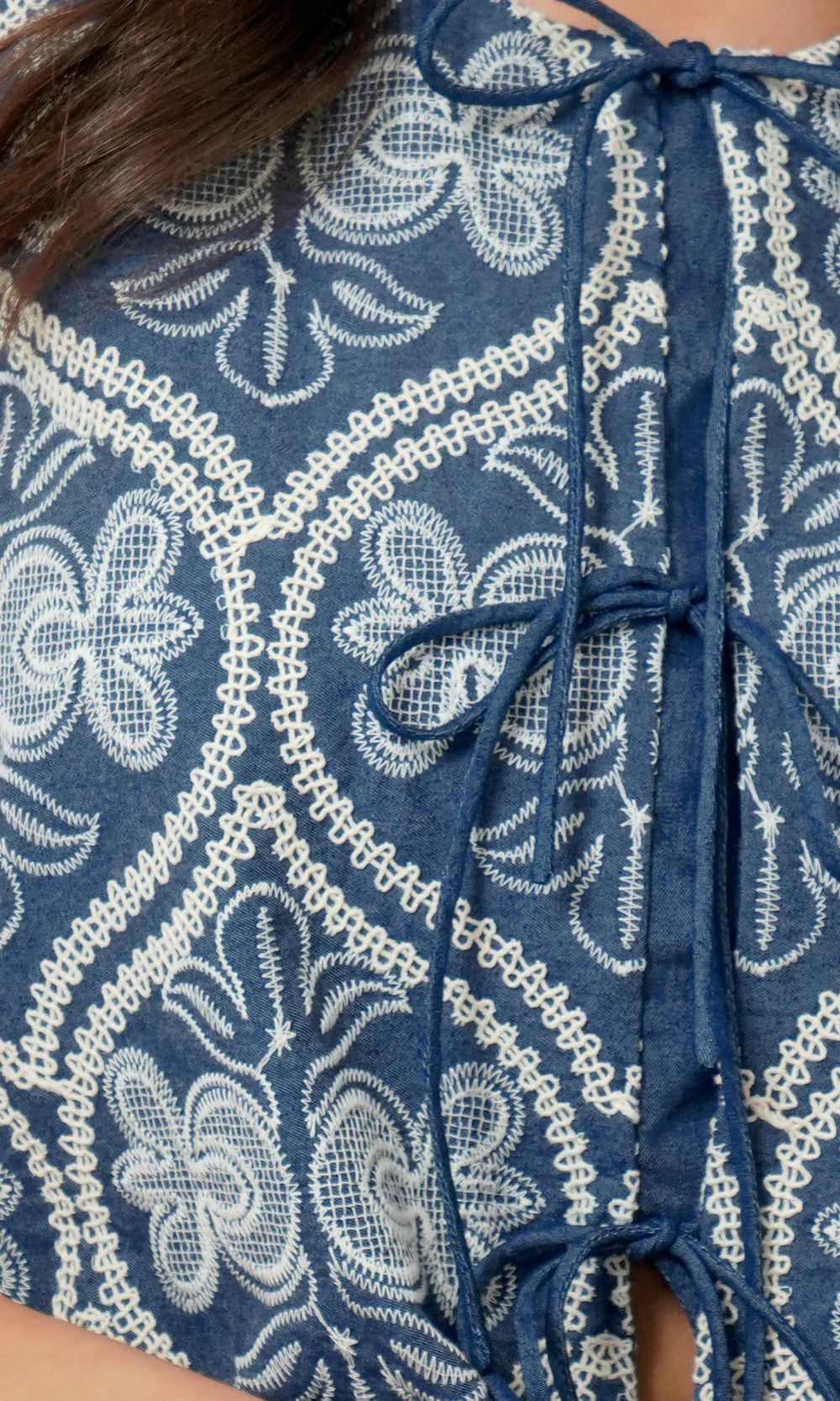 Greylin Romy Romy Embroidered Tie Front Shell Top - Dear Lucy